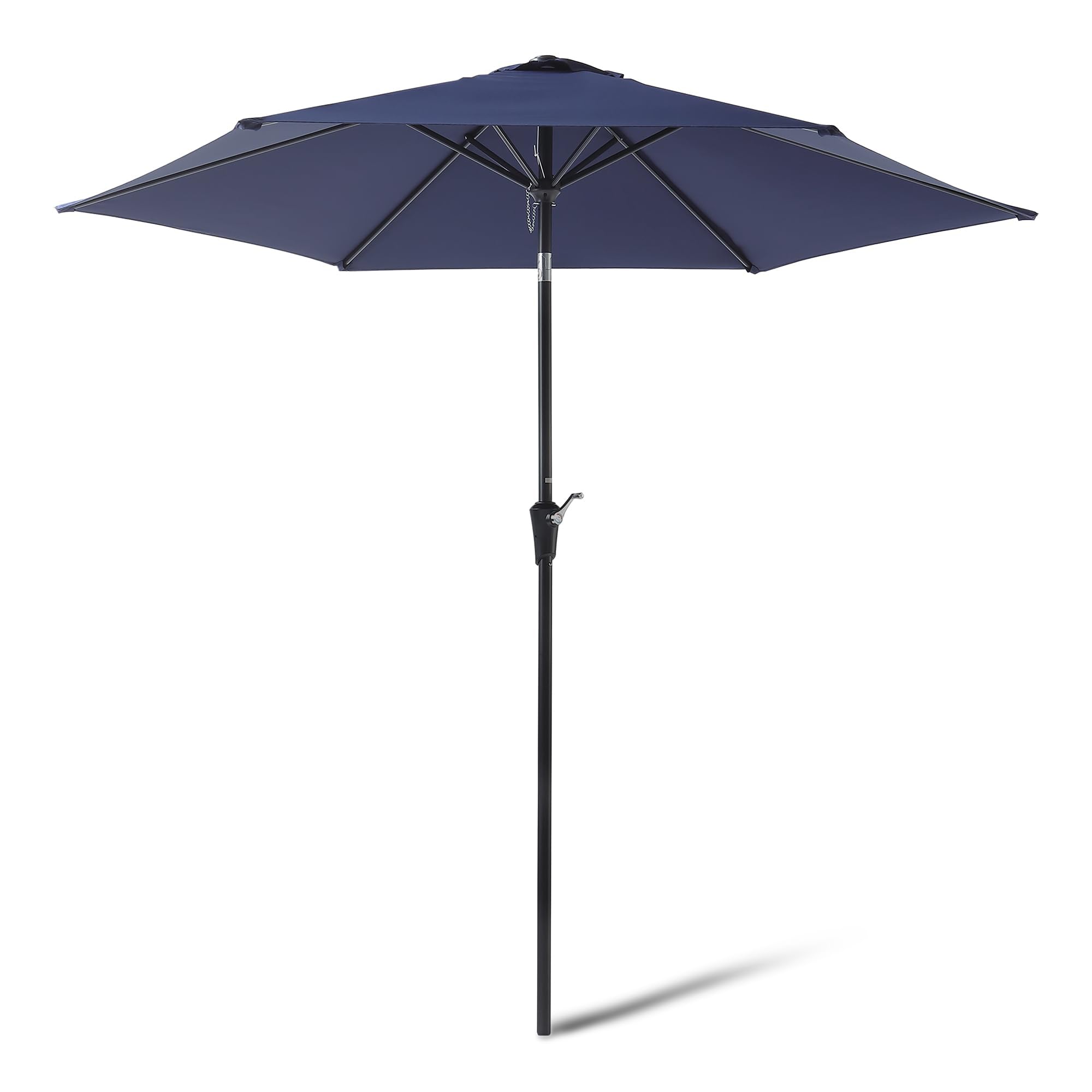 Amazon Basics Patio Umbrella with Crank Lift and Push Button Tilt, 9 Foot, Tan, Aluminum Pole, Steel Ribs