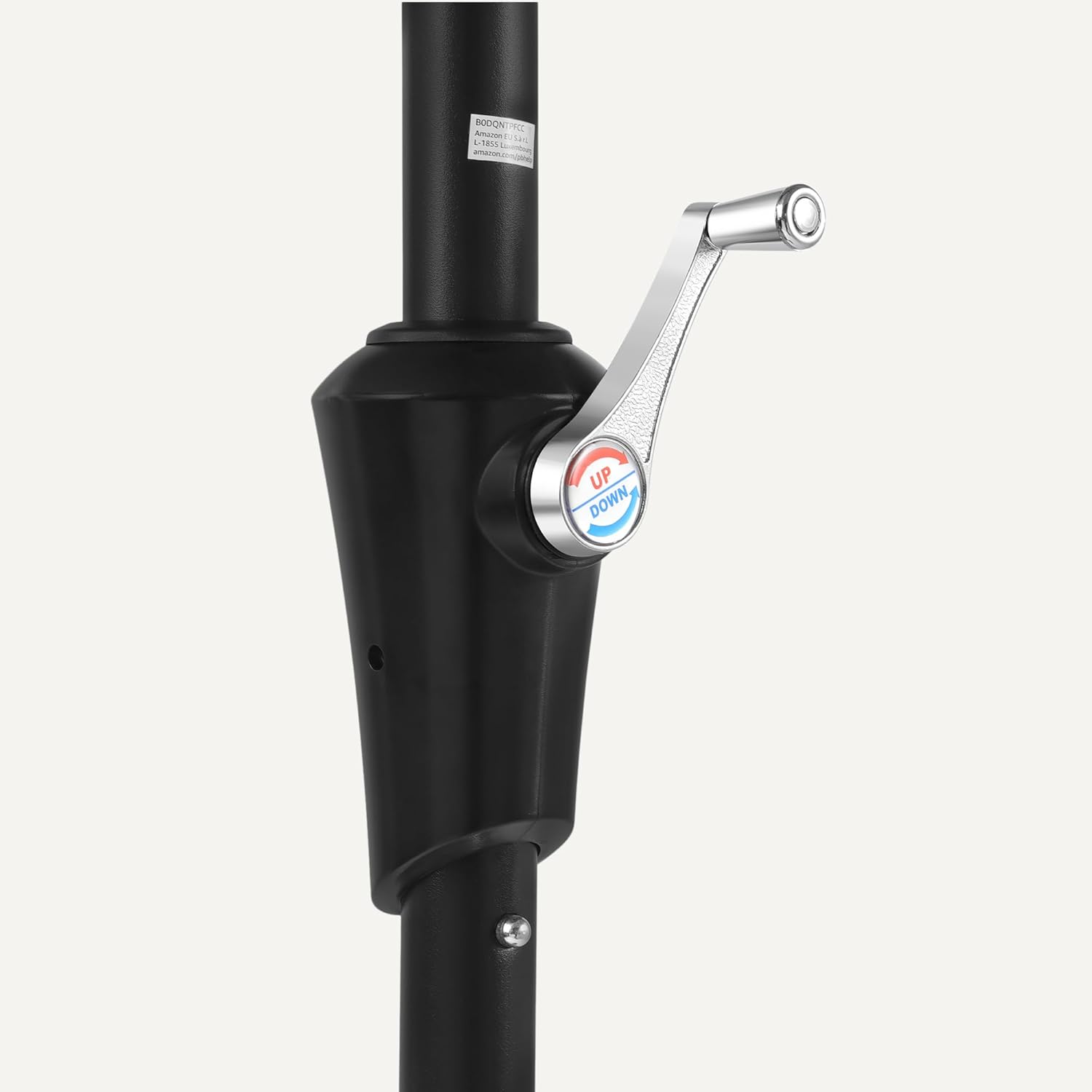 Amazon Basics Patio Umbrella with Crank Lift and Push Button Tilt, 9 Foot, Tan, Aluminum Pole, Steel Ribs