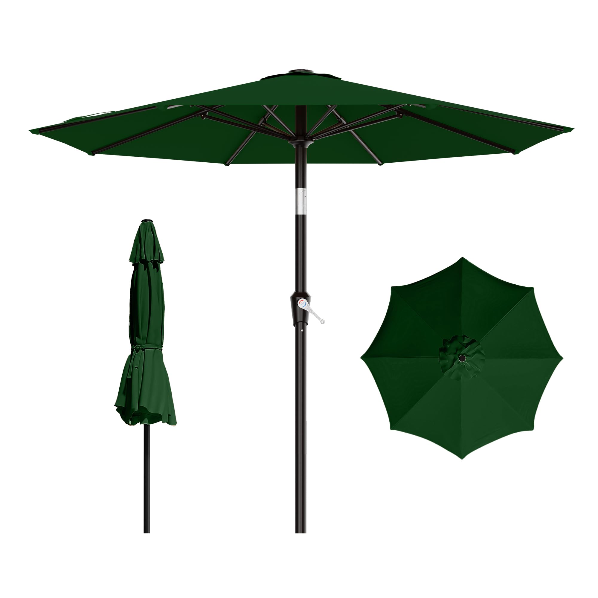 AreShark 9 FT Patio Umbrella for Outdoor, Outdoor Table Umbrella with Push Button Tilt and Crank, Outdoor Patio Umbrellas with 8 Sturdy Ribs for Market, Garden, Pool (Beige)