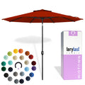 Midtown Umbrellas - 10-Year-No-Fade 9 Ft Patio Umbrella with Terylast Fabric, Auto-Tilt Aluminum Frame and 8 Reinforced Ribs for Deck, Pool, Garden & Beach - Cobalt Blue Canopy, Black Pole